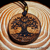 Colgante madera yggdrasill o árbol de la vida celta